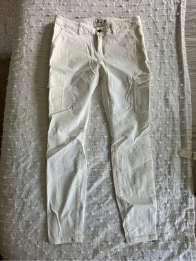 NWOT Vineyard Vines Pants Cream Size 4 Ankle Zip Skinny Stretch Cotton Blend